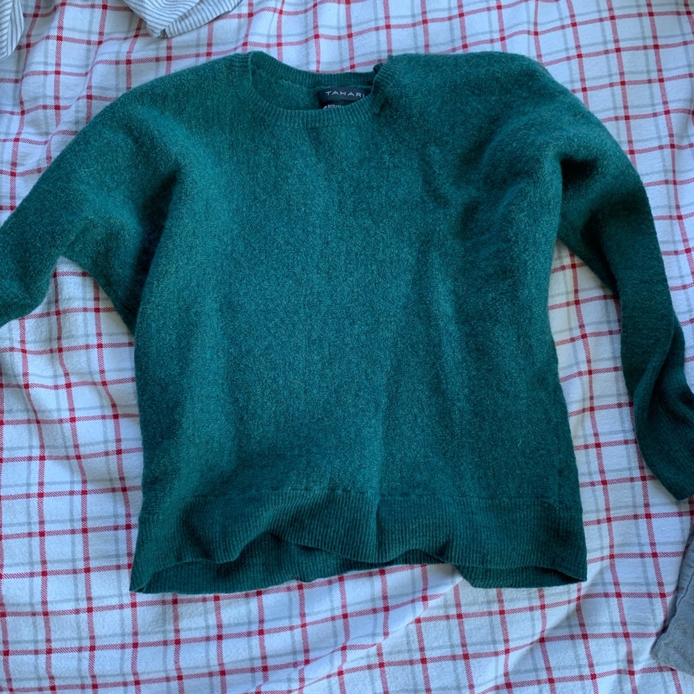 Cropped sweater, forest green
